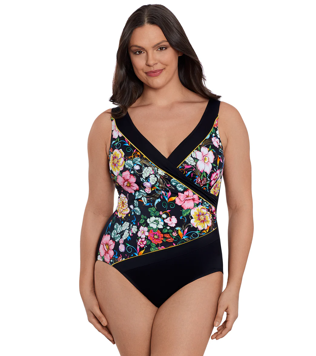 Longitude Women's True Romance Shirred Surplice One Piece Swimsuit - Image 8