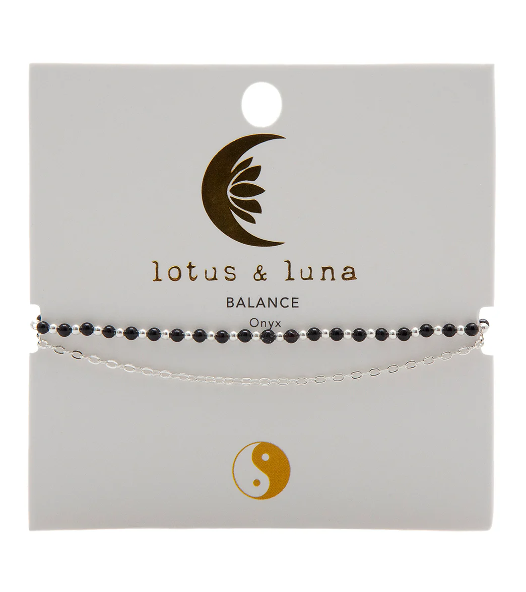 Lotus and Luna Balance Onyx 2mm Healing Bracelet - Image 3