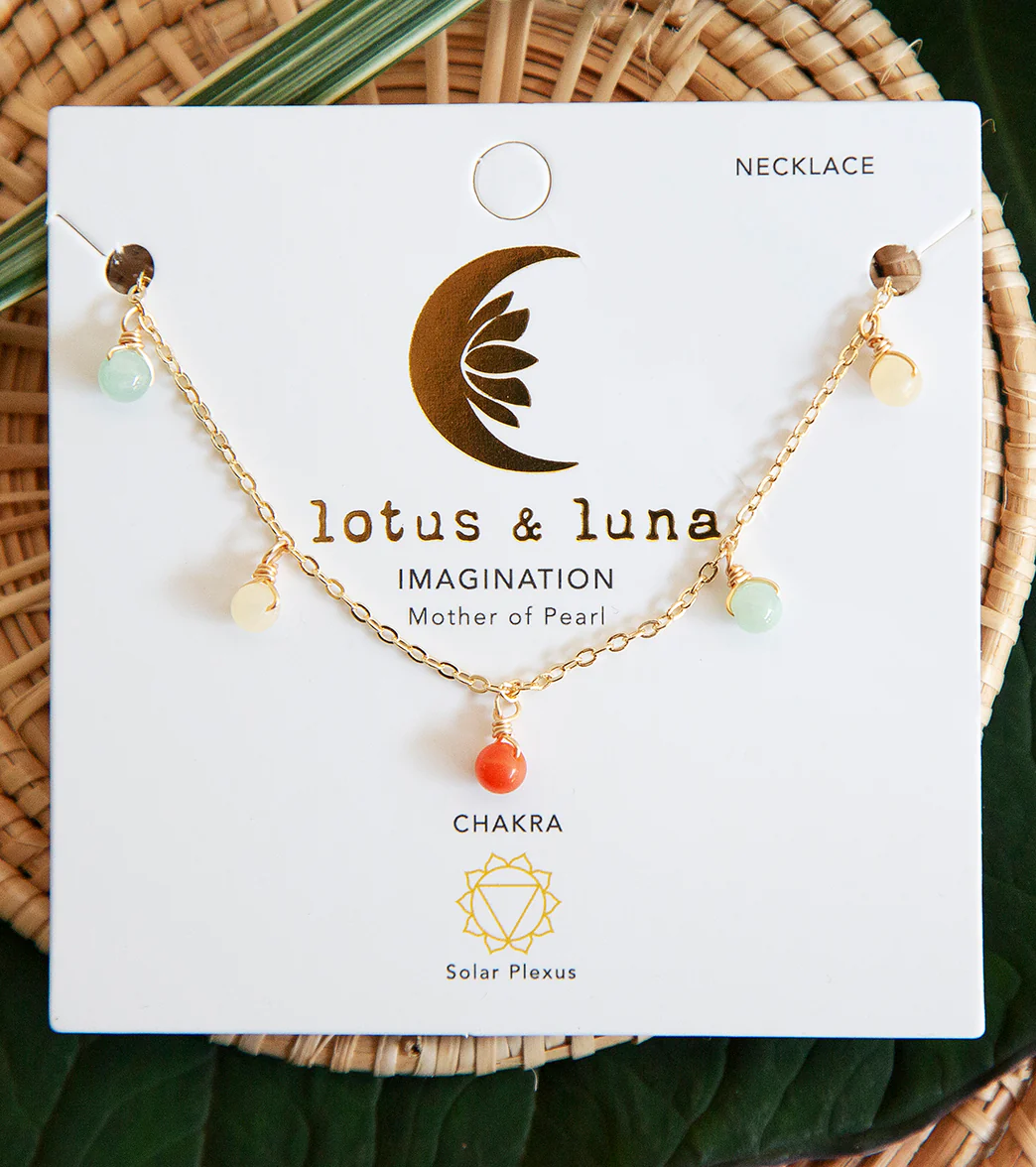 Lotus and Luna Imagination Mother of Pearl Dewdrop 4mm Necklace - Image 4