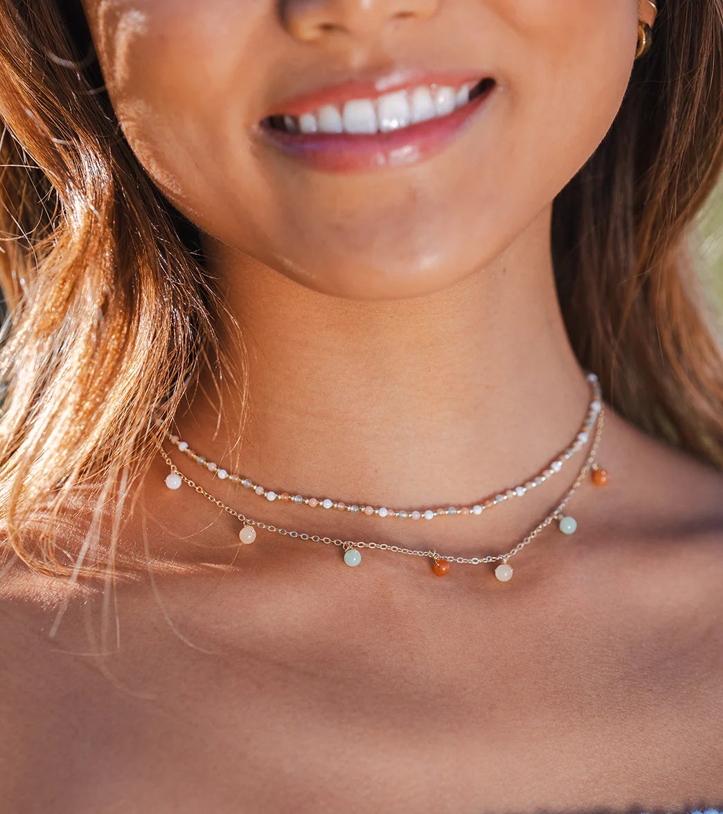 Lotus and Luna Imagination Mother of Pearl Dewdrop 4mm Necklace - Image 6