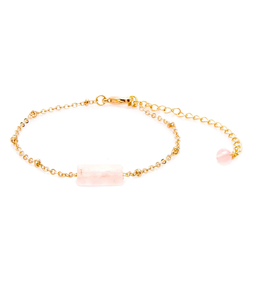 Lotus and Luna Love Rose Quartz Stone of the Earth Bracelet - Image 3