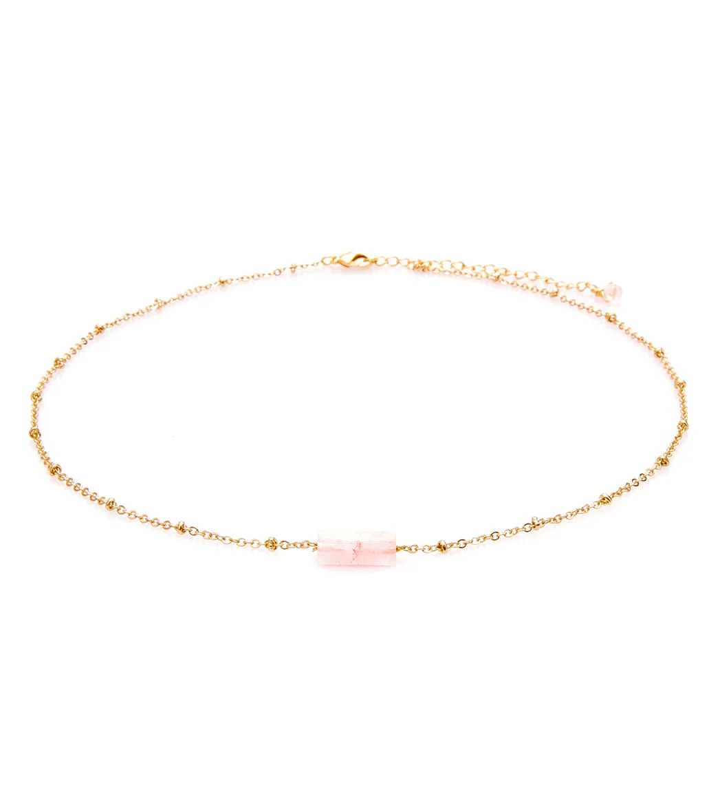 Lotus and Luna Love Rose Quartz Stone of the Earth Necklace - Image 3
