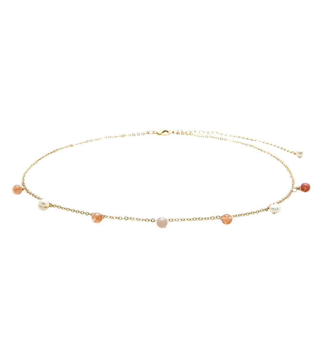 Lotus and Luna Pearl Gold 4mm Dewdrop Necklace - Image 6