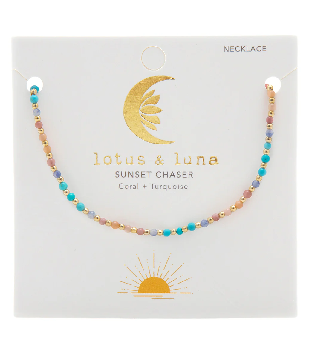 Lotus and Luna Sunset Chaser 2mm Healing Necklace - Image 3