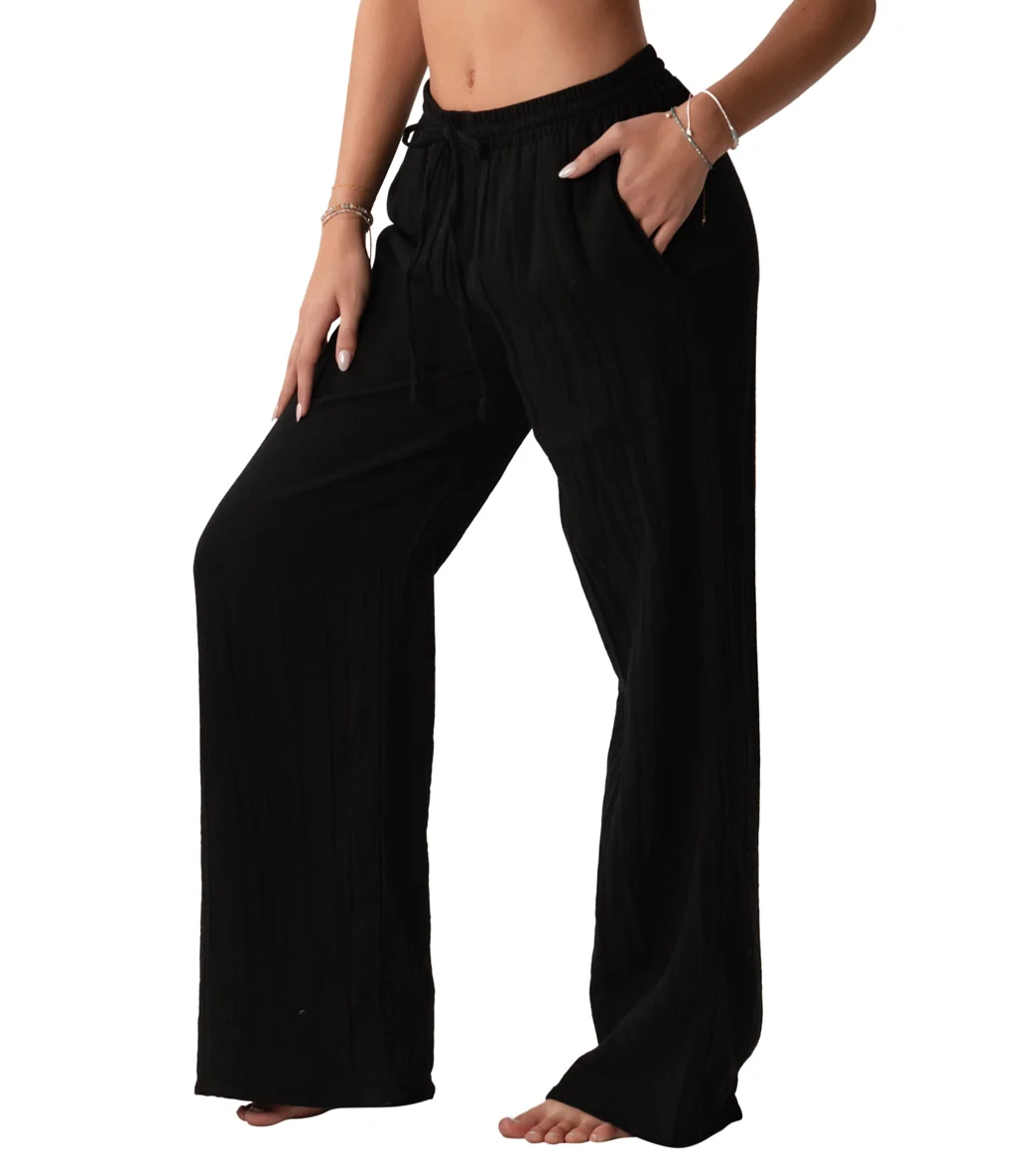 Lotus and Luna Wide Leg Cotton Pants with Pockets - Image 14