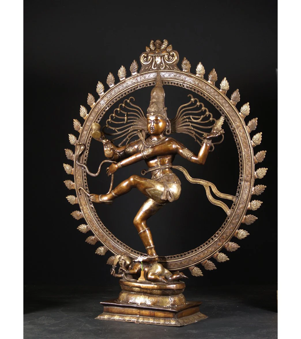 Lotus Sculpture Brass Large Dancing Shiva Nataraja 73" - Image 2