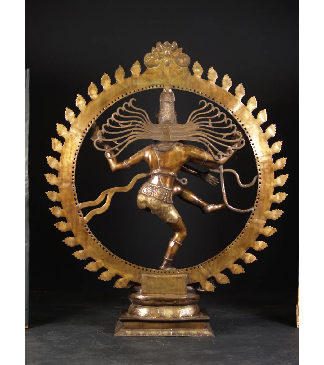 Lotus Sculpture Brass Large Dancing Shiva Nataraja 73" - Image 6