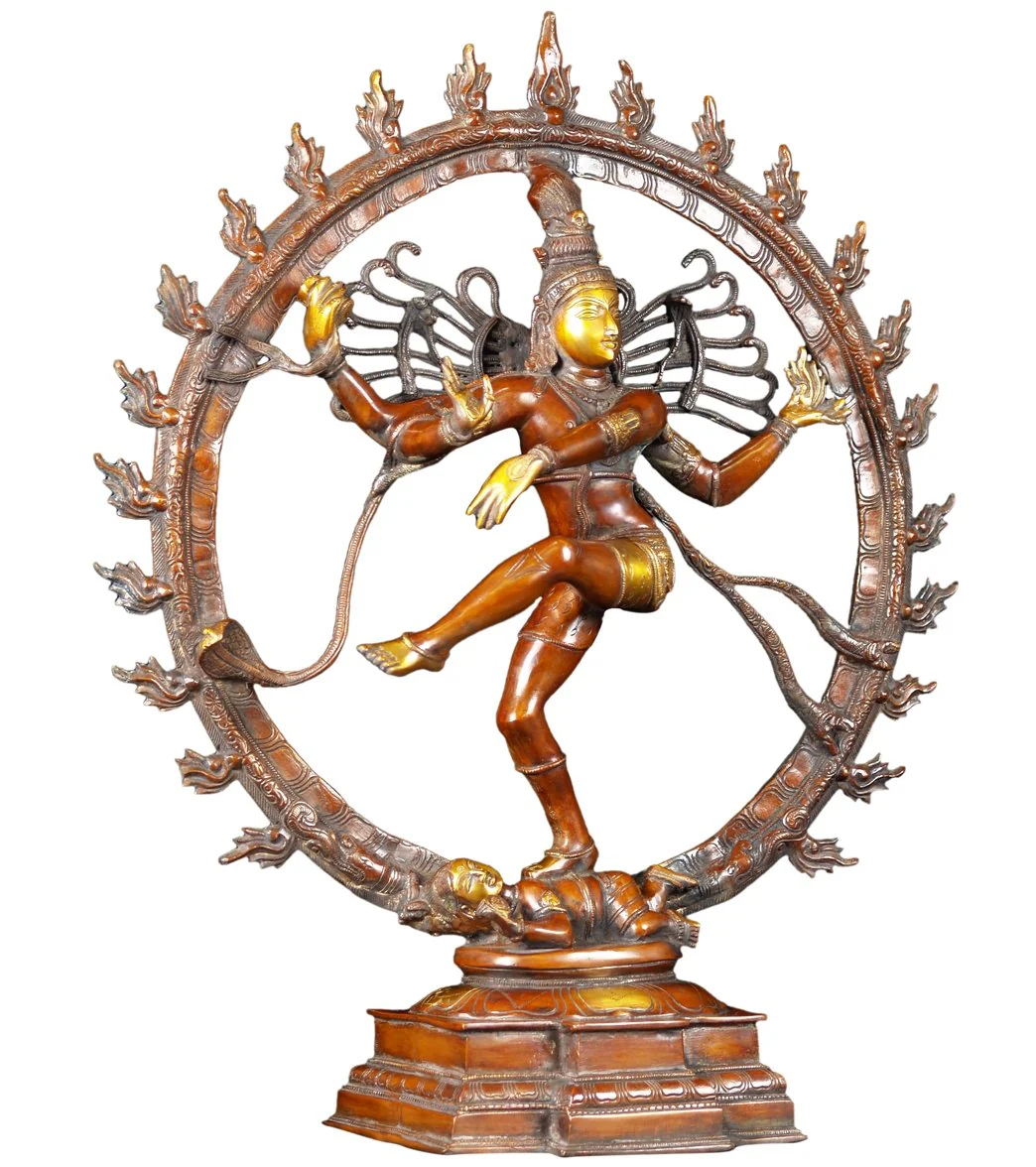 Lotus Sculpture Brass Nataraja Dancing Shiva Sculpture 25.5" - Image 2