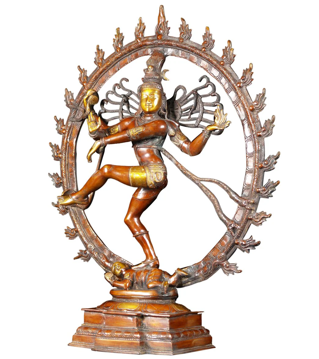 Lotus Sculpture Brass Nataraja Dancing Shiva Sculpture 25.5" - Image 3