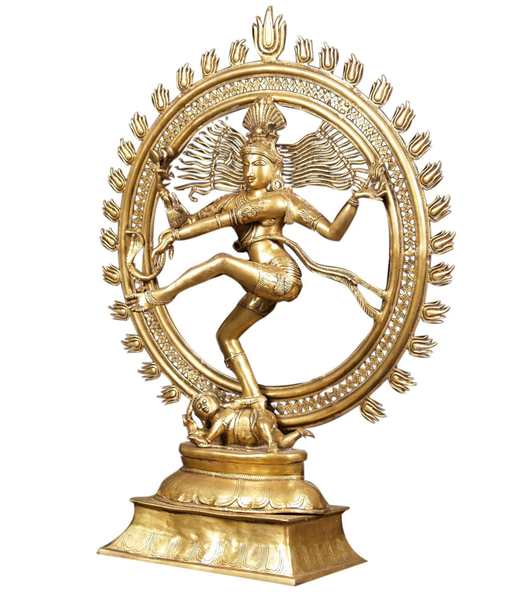 Lotus Sculpture Brass Polished Nataraja Statue 41"- O - Image 3