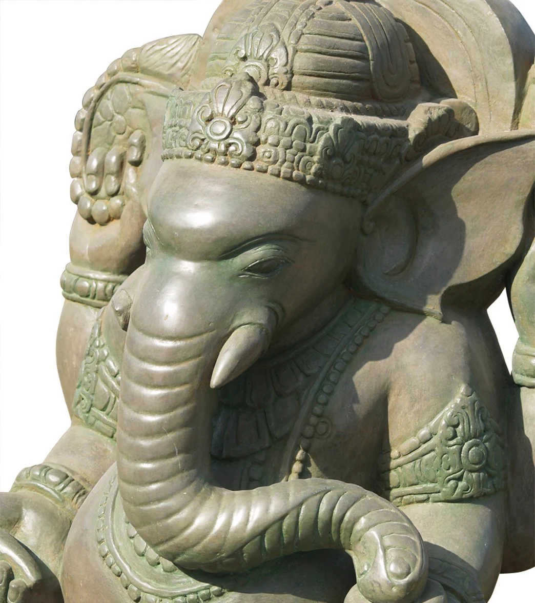 Lotus Sculpture Stone Green Garden Ganesha 37" - Image 5