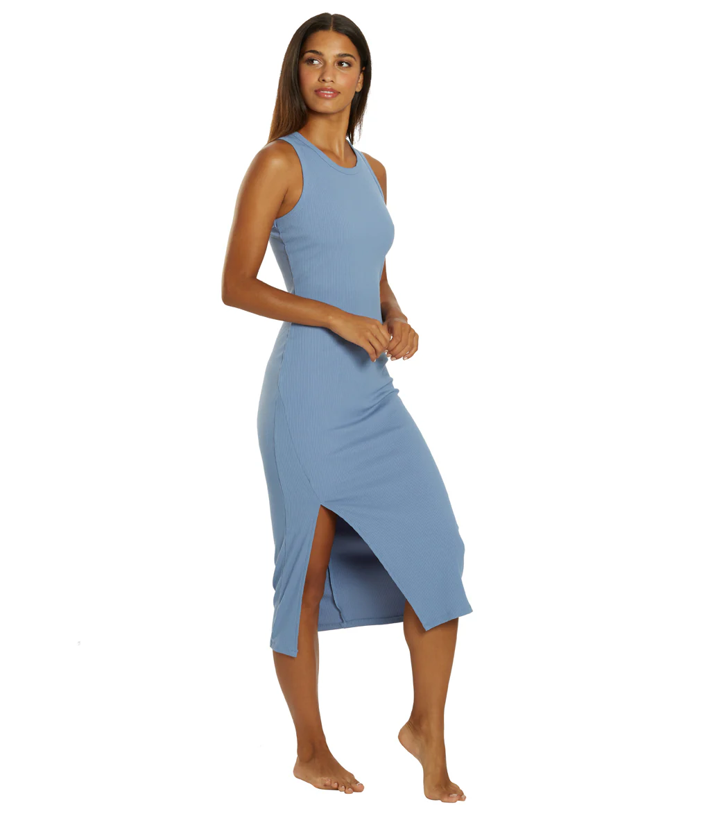 Marika Nikki Side Slit Ribbed Midi Dress - Image 2