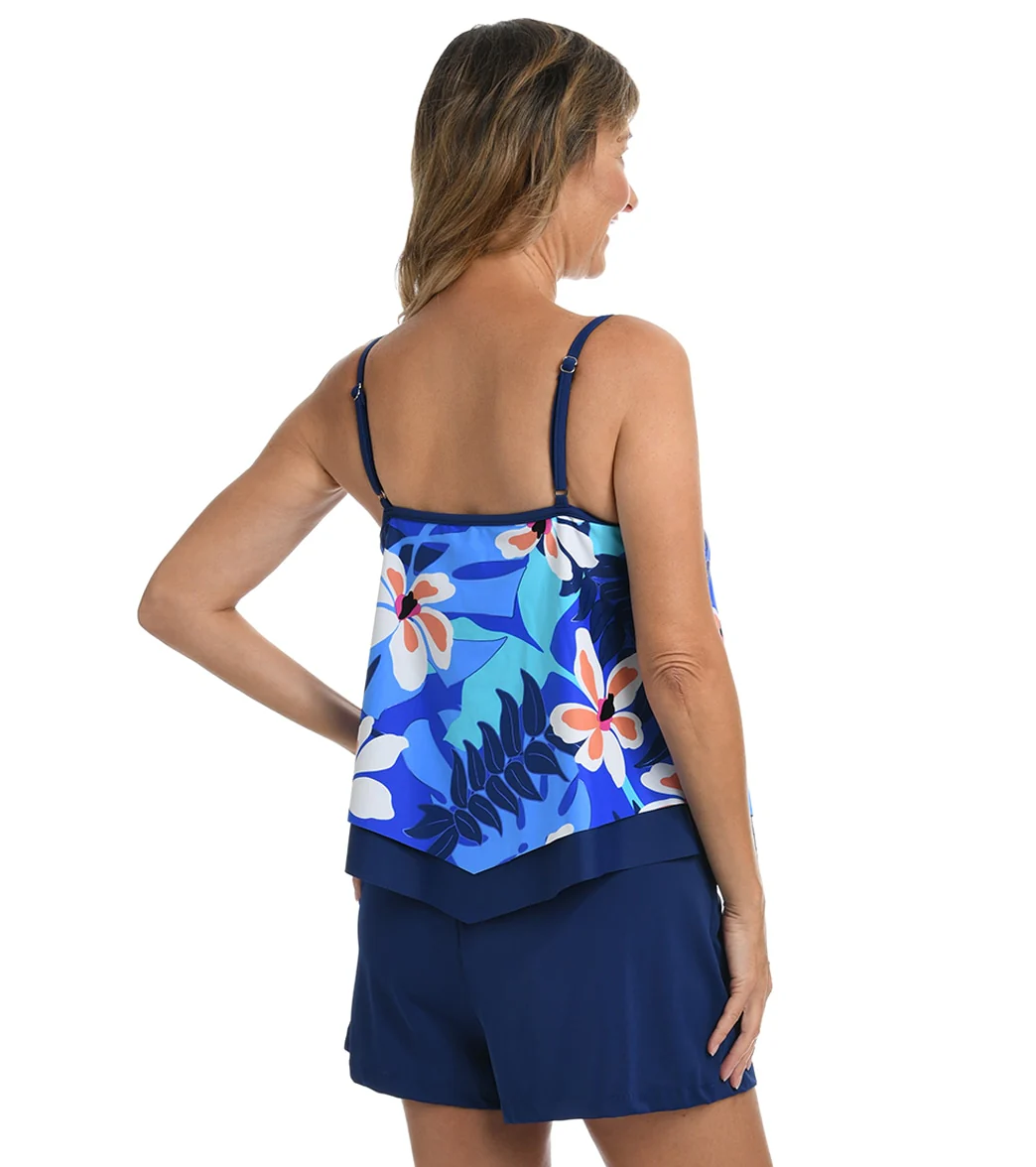 Maxine Women's Aloha Orchid Flutter Tankini Top - Image 2