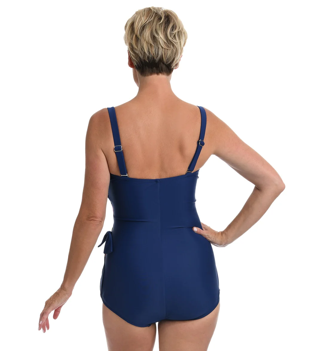 Maxine Women's Border Blooms Bandeau Sarong One Piece Swimsuit - Image 2