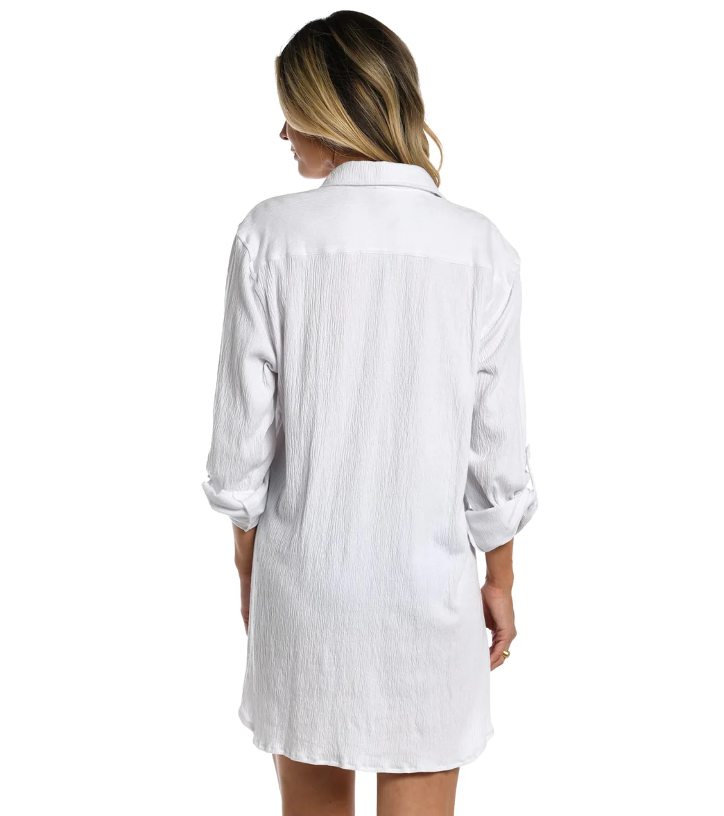 Maxine Women's Button Down Cover Up Resort Shirt - Image 14