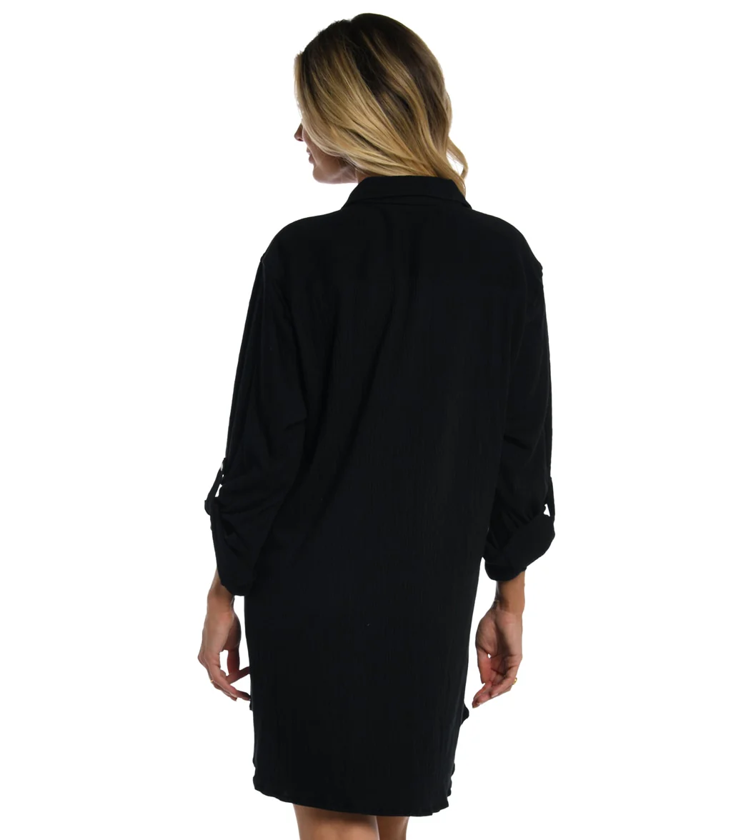 Maxine Women's Button Down Cover Up Resort Shirt - Image 4