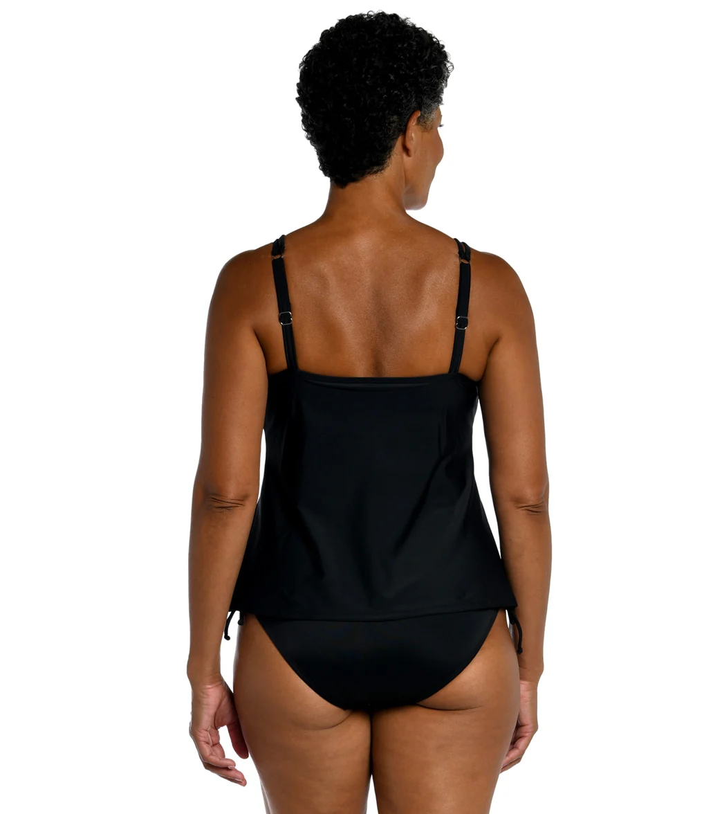 Maxine Women's Chlorine Resistant Ombre Animal High Neck Tankini Top - Image 2
