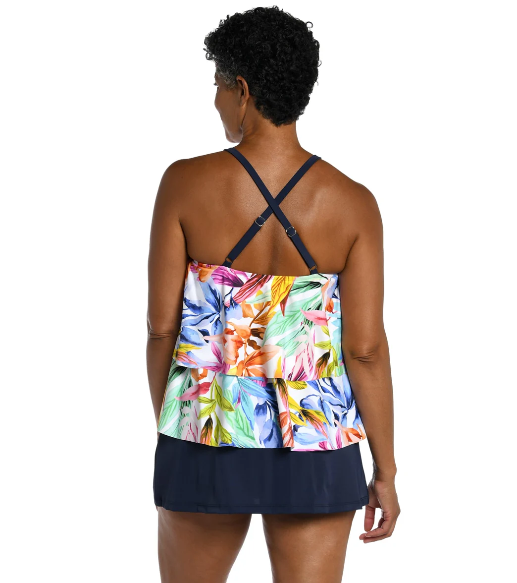 Maxine Women's Conga Vines High Neck Tankini Top - Image 2