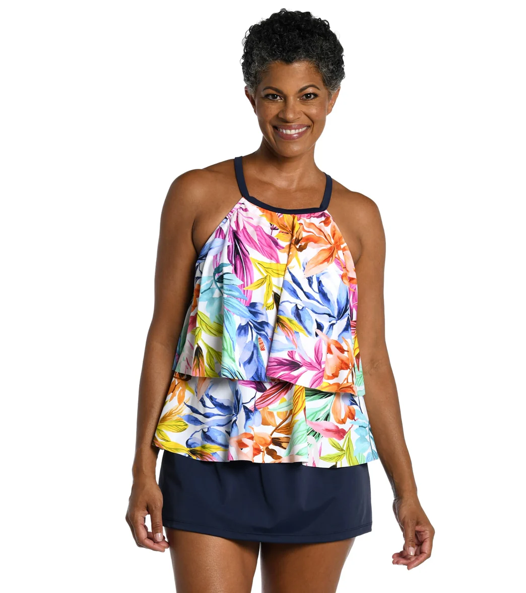 Maxine Women's Conga Vines High Neck Tankini Top - Image 6