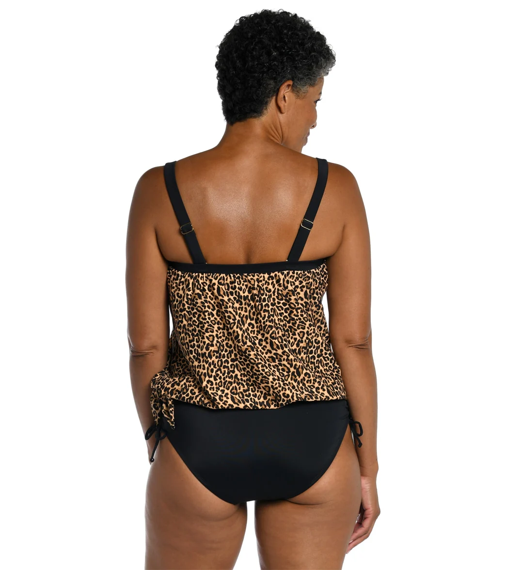 Maxine Women's Courgar Blouson Bandeau Tankini Top - Image 3