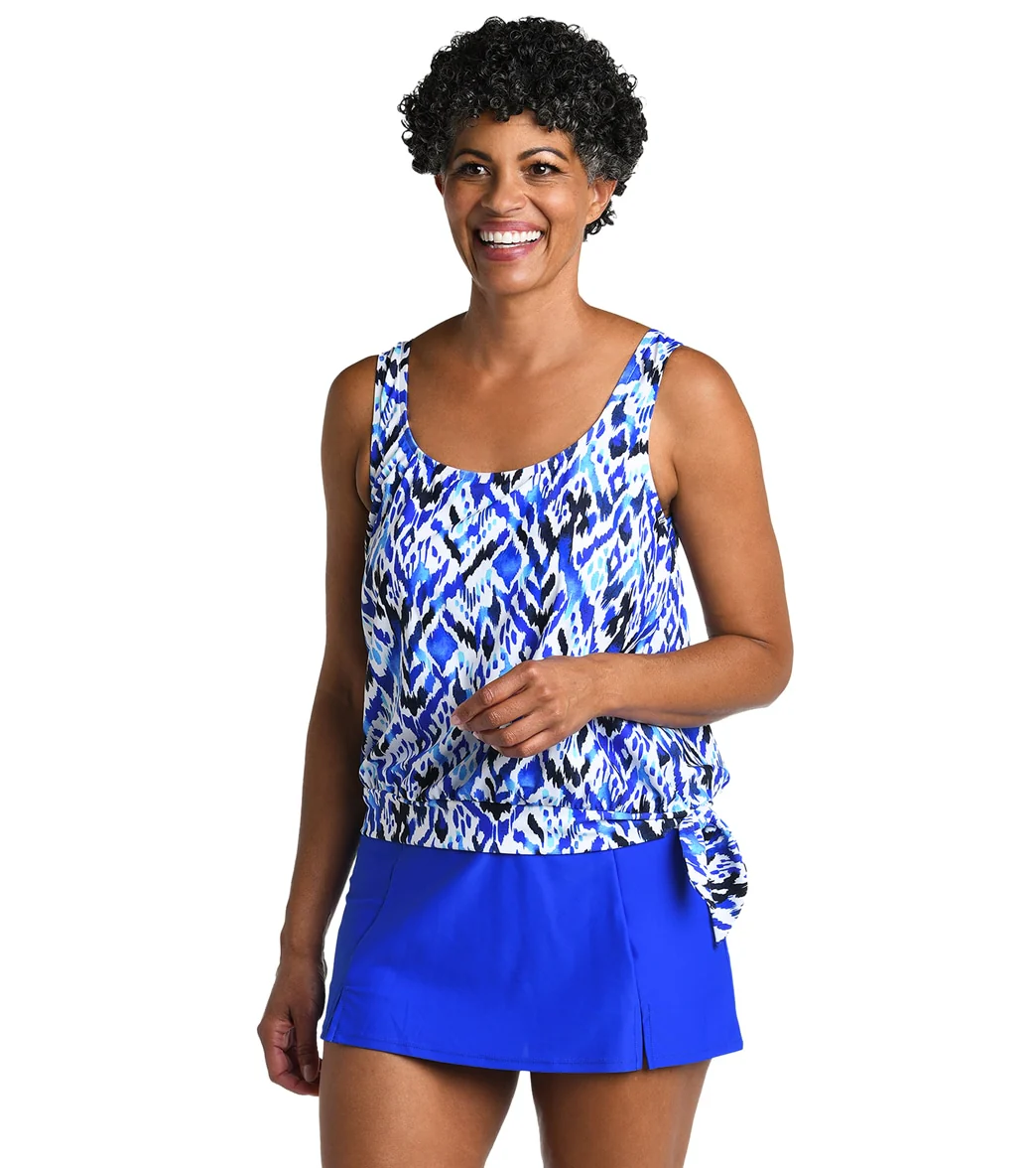 Maxine Women's Global Groove Banded Scoop Blouson Tankini Top - Image 4