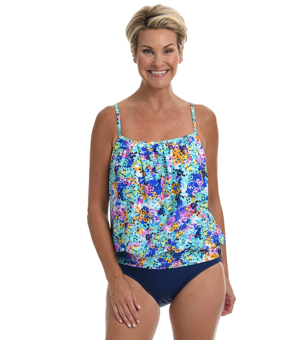 Maxine Women's Hydrangea Hills Blouson Tankini Top - Image 5