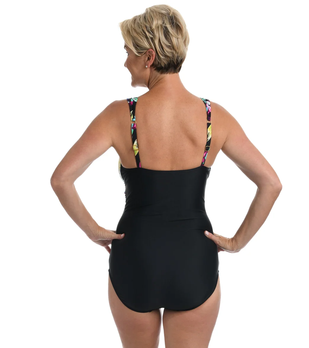 Maxine Women's Island Mist Wrap Front Mio One Piece Swimsuit - Image 2