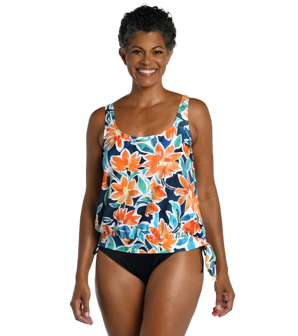 Maxine Women's Joyful Blooms Blouson Tankini Top - Image 8
