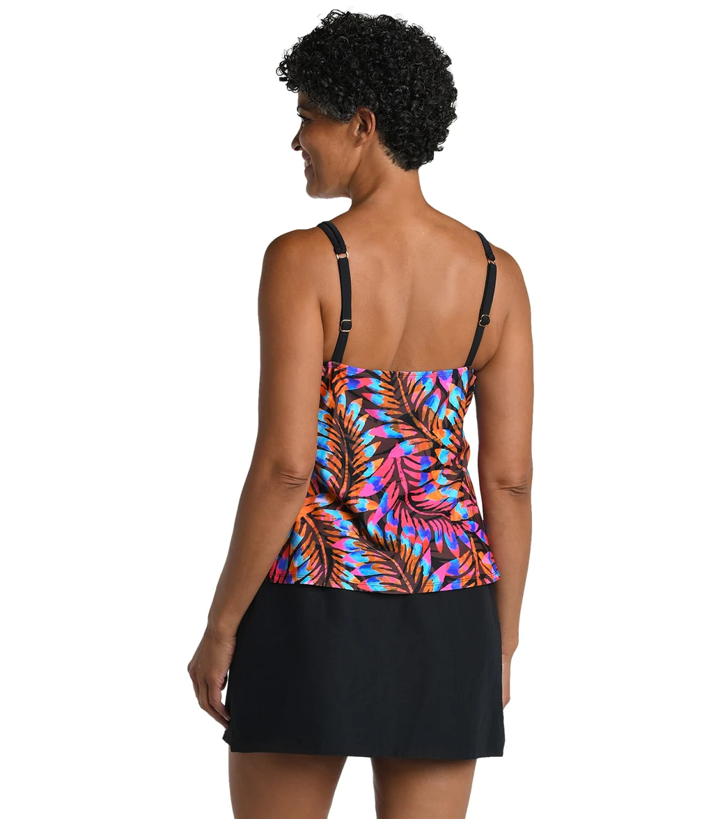 Maxine Women's Jungle Palm High Neck Tankini Top - Image 2