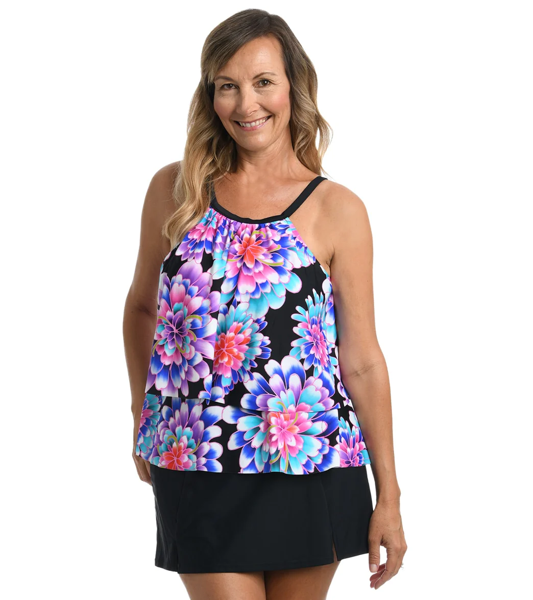 Maxine Women's Mums The Word High Neck Ruffle Tankini Top - Image 5