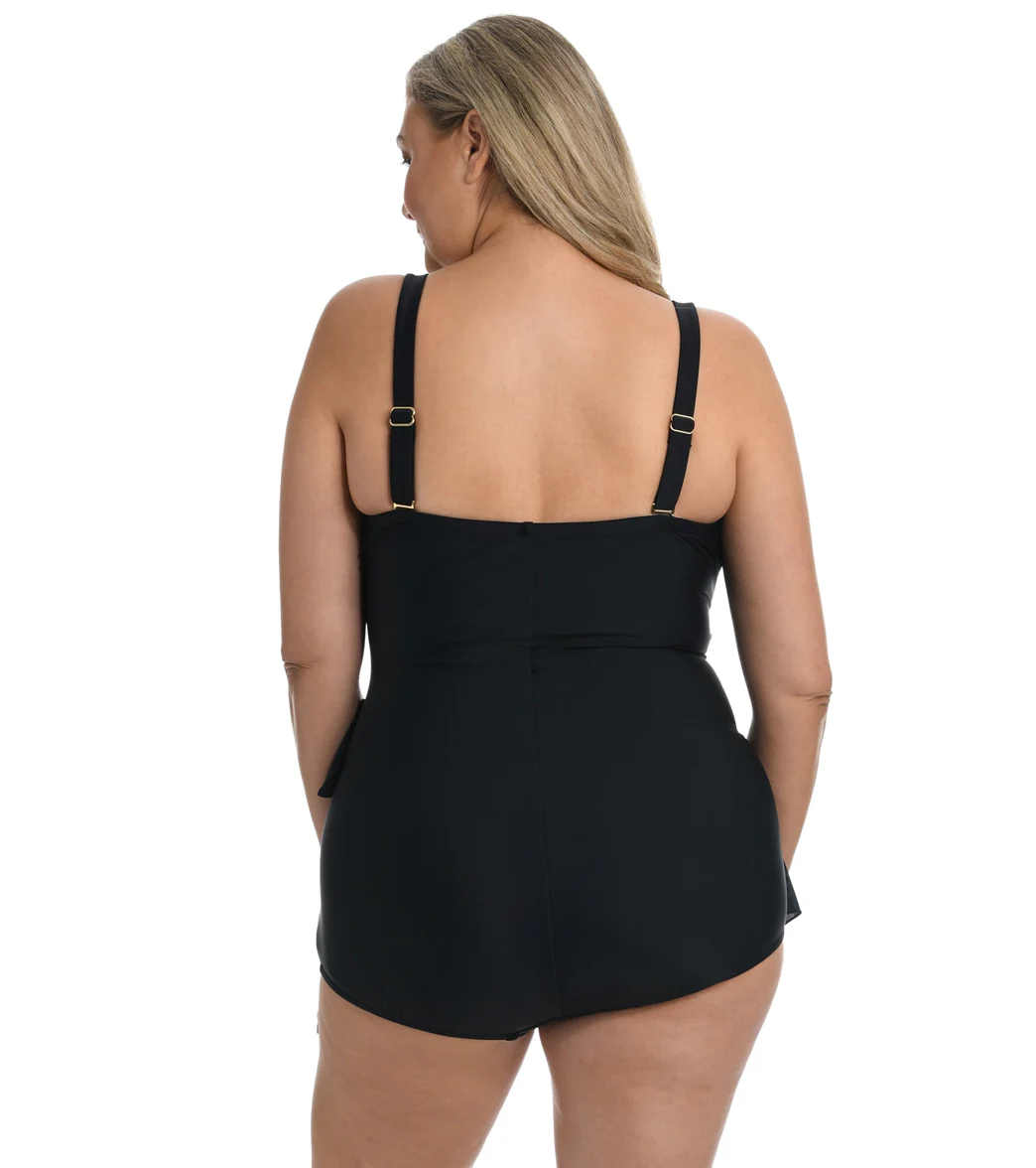 Maxine Women's Plus Size Fiji Floral Bandeau Sarong One Piece Swimsuit - Image 3