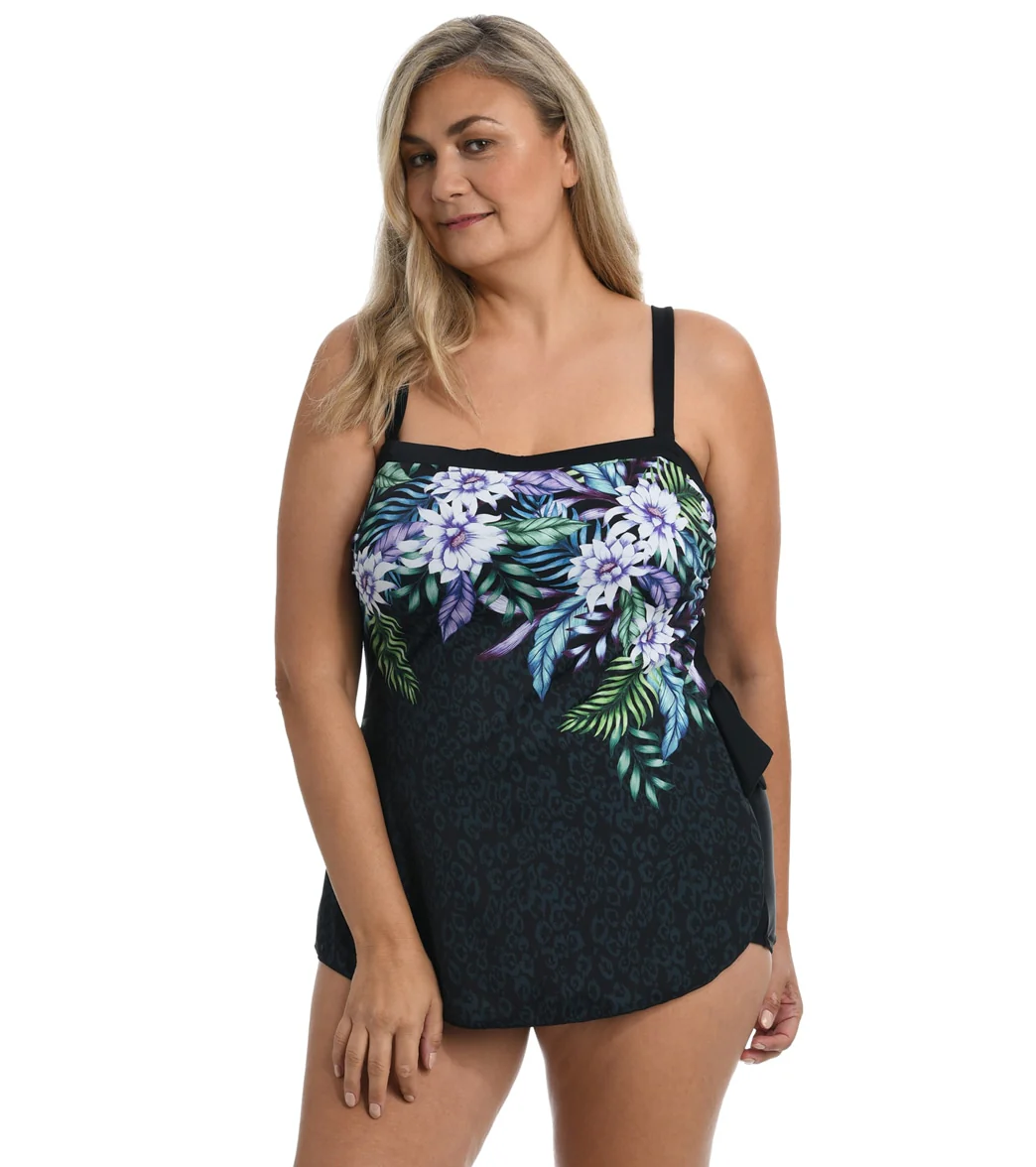 Maxine Women's Plus Size Fiji Floral Bandeau Sarong One Piece Swimsuit - Image 6