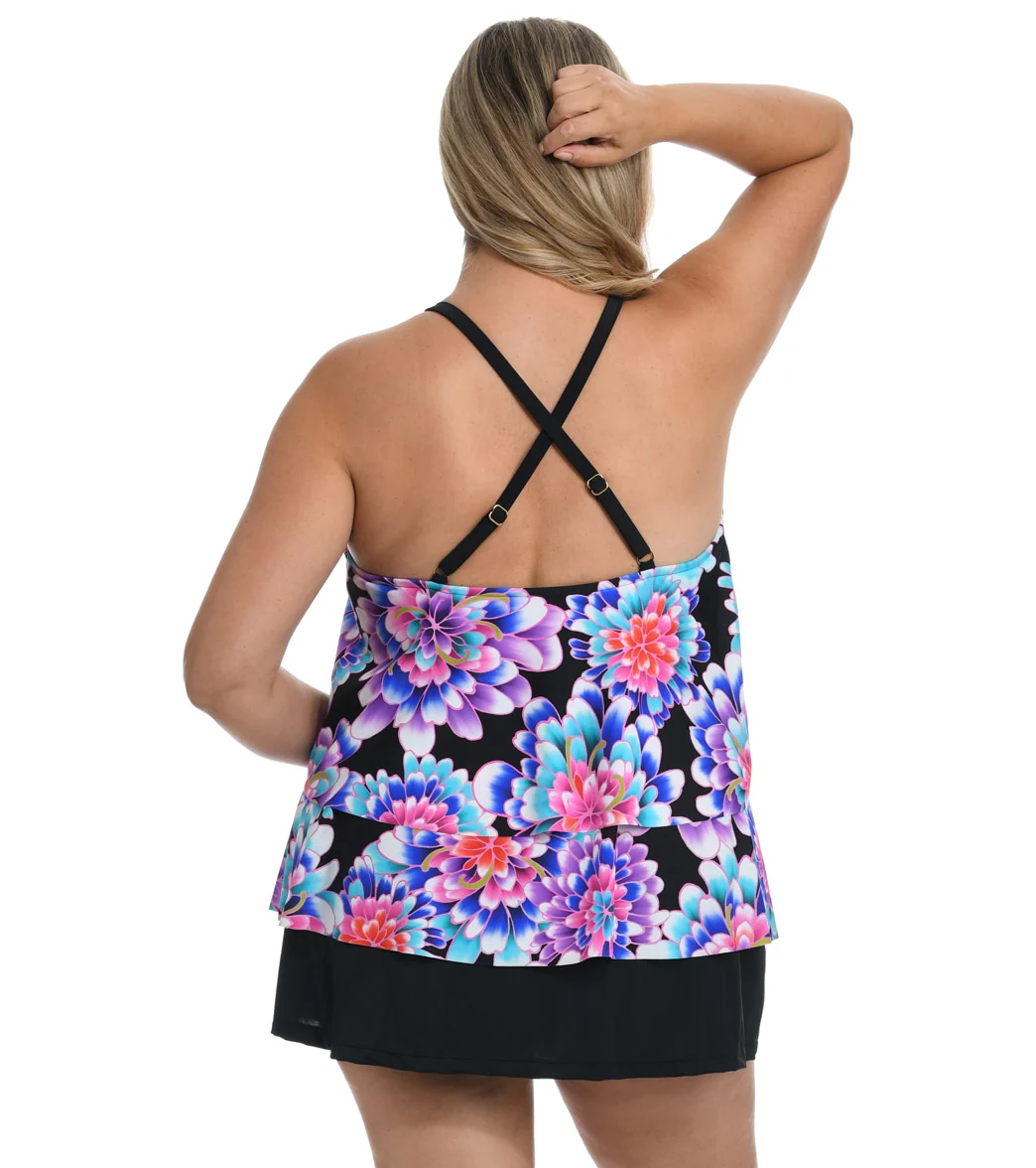 Maxine Women's Plus Size Mums The Word High Neck Tankini Top - Image 2