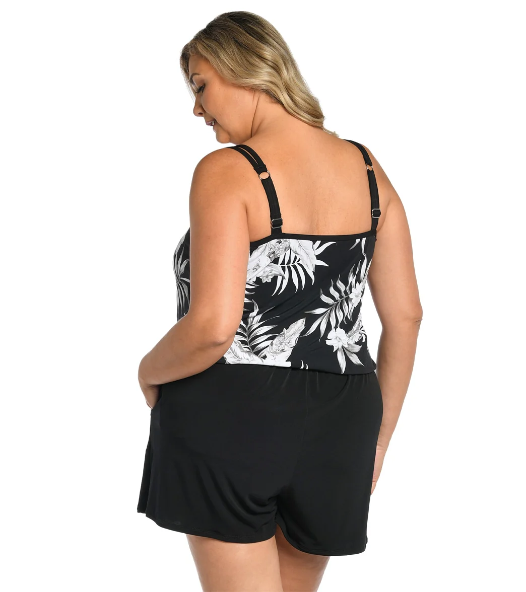 Maxine Women's Plus Size Tropic Paradise Swim Romper - Image 2