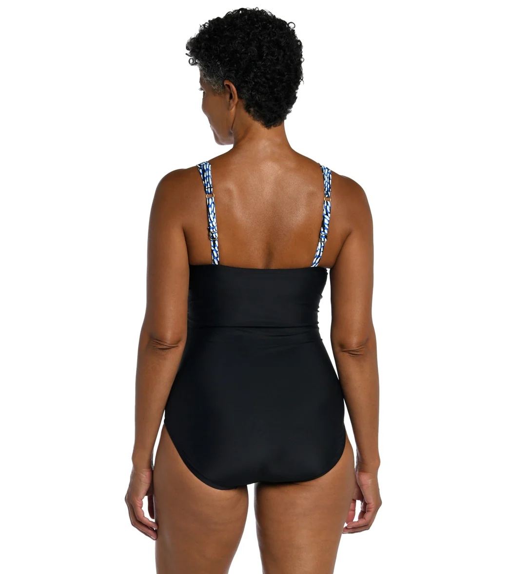 Maxine Women's Tidal Wave Wrap Front One Piece Swimsuit - Image 2