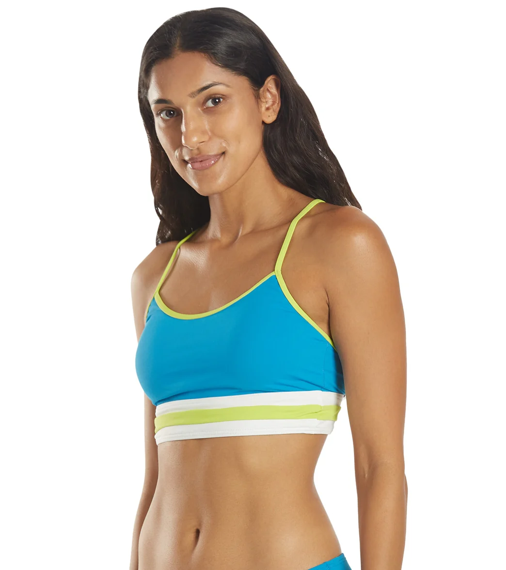 Michael Kors Women's Color Block Racer Back Crop Bikini Top - Image 5