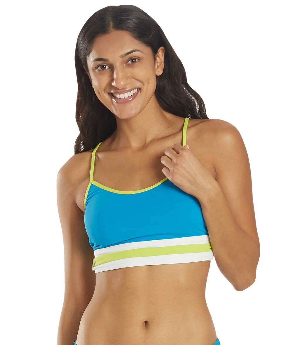 Michael Kors Women's Color Block Racer Back Crop Bikini Top - Image 7