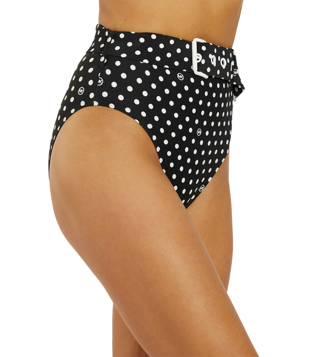 Michael Kors Women's Dot High Waist Belted Bikini Bottom - Image 2
