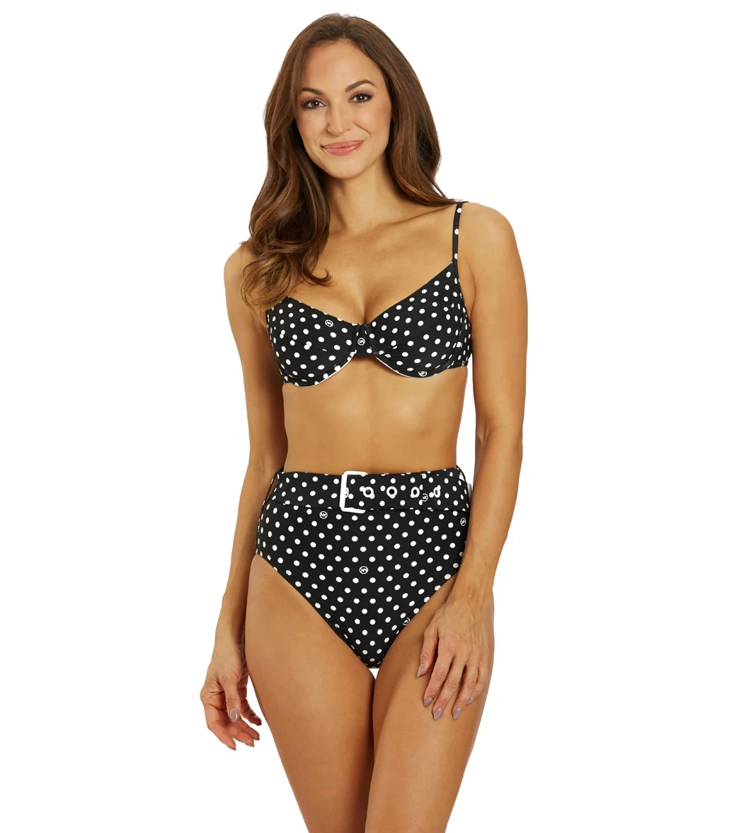 Michael Kors Women's Dot High Waist Belted Bikini Bottom - Image 4