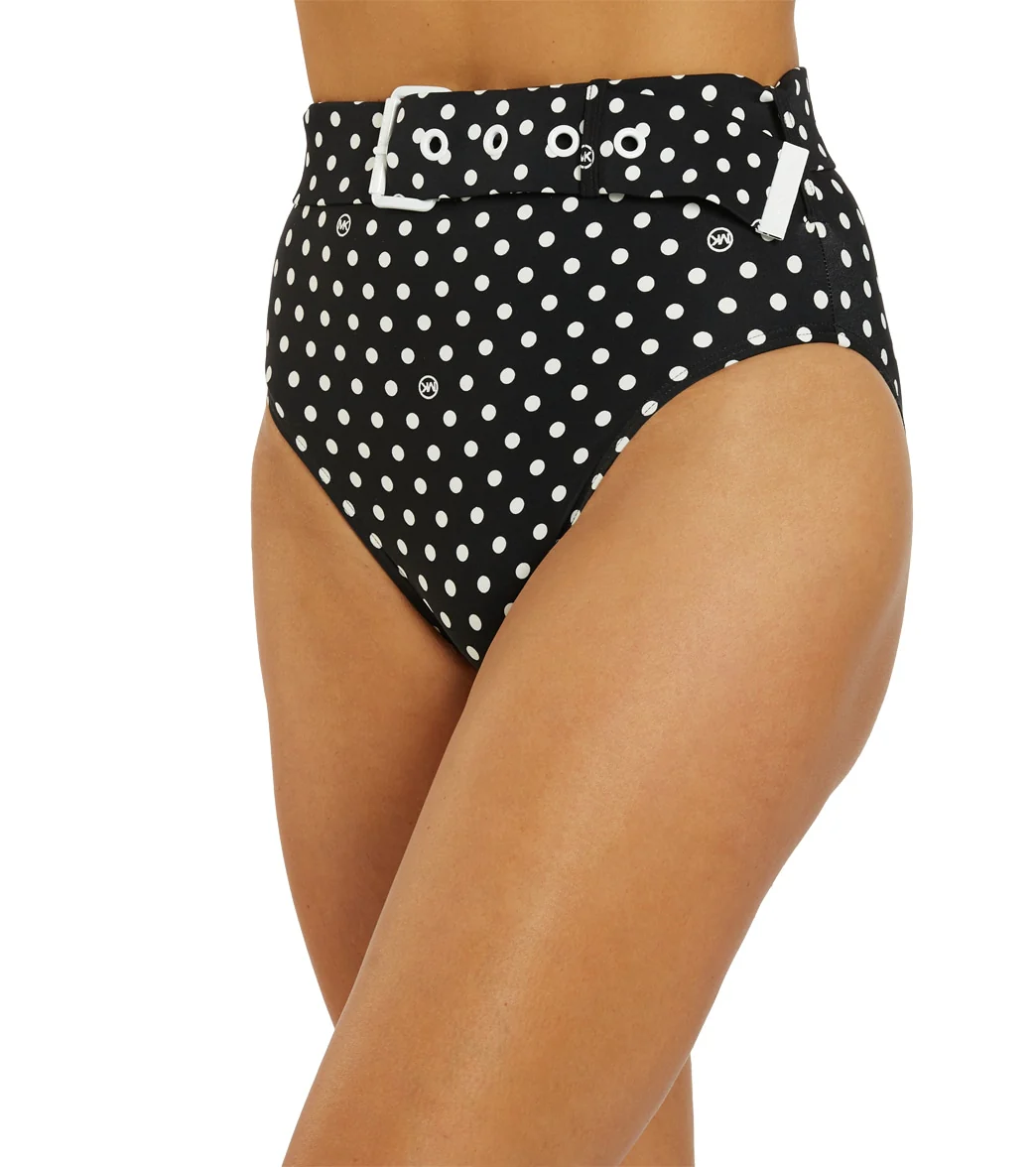 Michael Kors Women's Dot High Waist Belted Bikini Bottom - Image 5