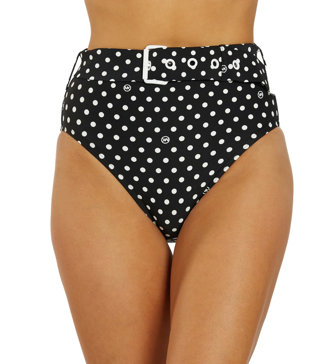 Michael Kors Women's Dot High Waist Belted Bikini Bottom - Image 7