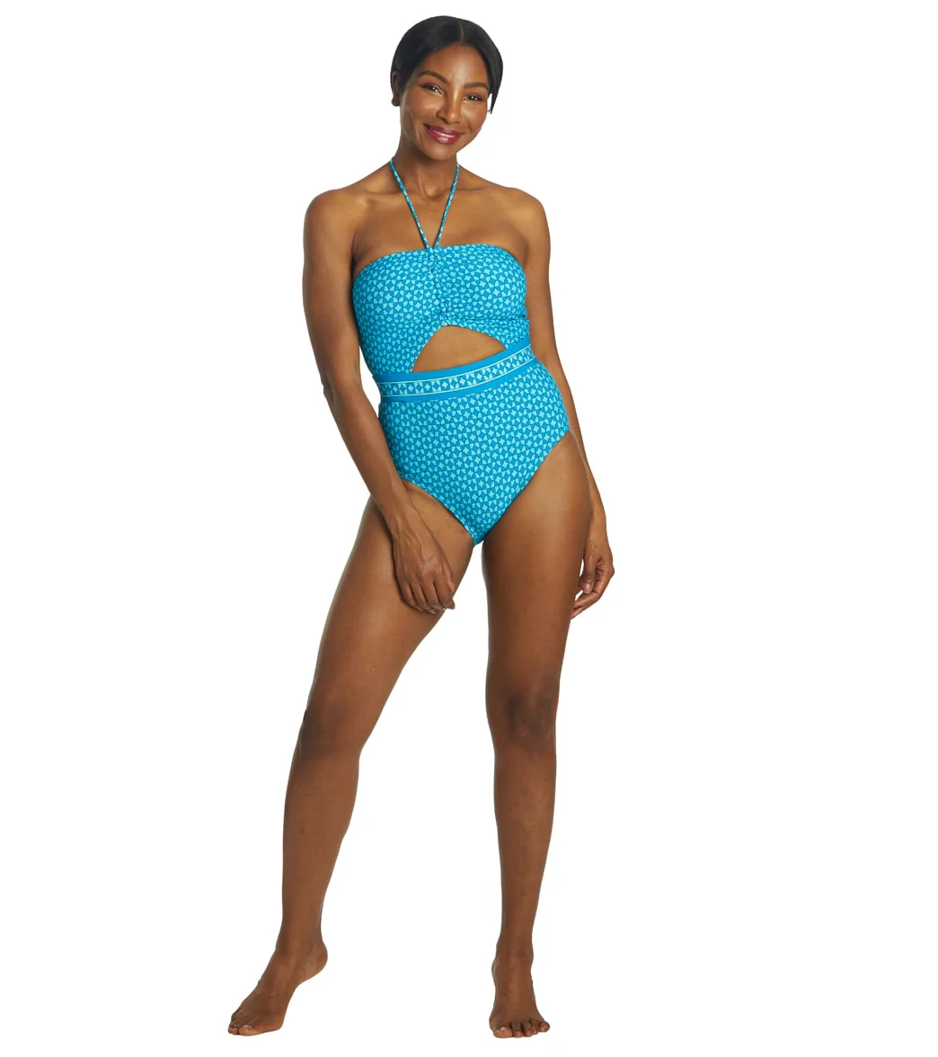 Michael Kors Women's Geo Print Bandeau Cut Out One Piece Swimsuit - Image 4