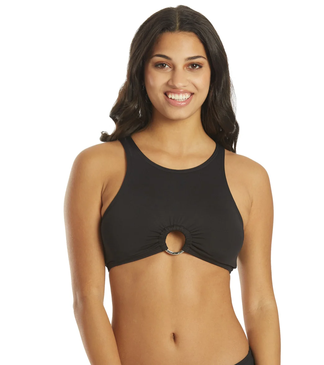 Michael Kors Women's Iconic Solid Cropped Bikini Top