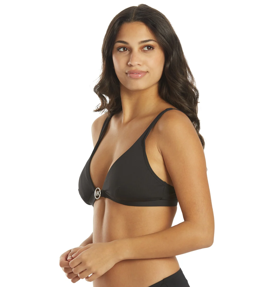 Michael Kors Women's Iconic Solids Triangle Bikini Top - Image 12