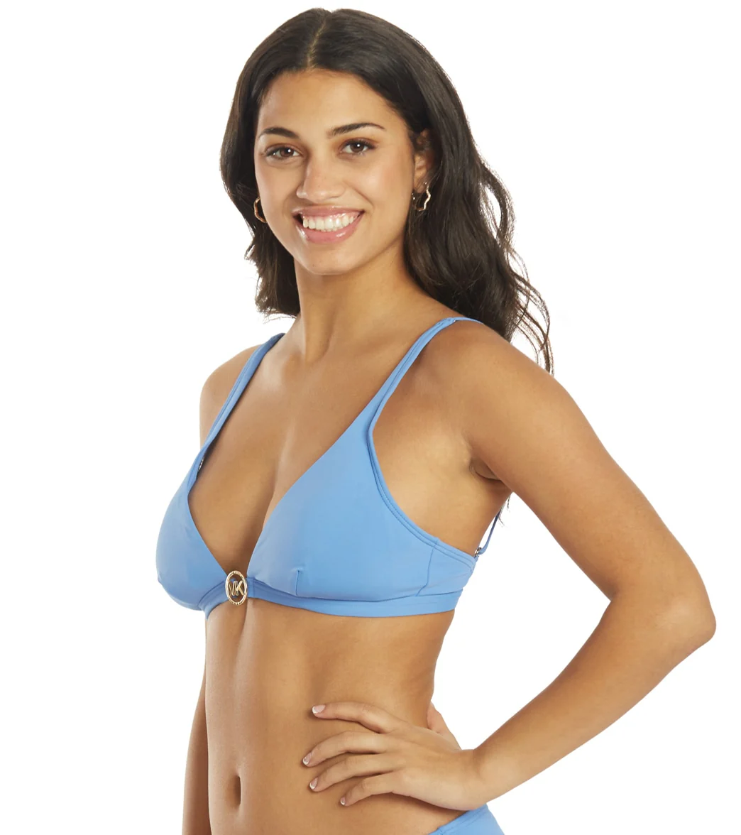 Michael Kors Women's Iconic Solids Triangle Bikini Top - Image 5