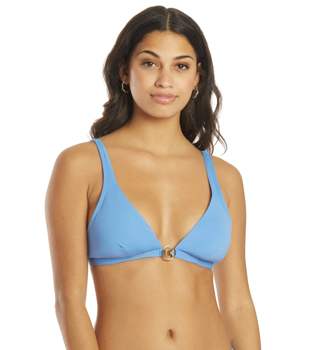 Michael Kors Women's Iconic Solids Triangle Bikini Top - Image 7