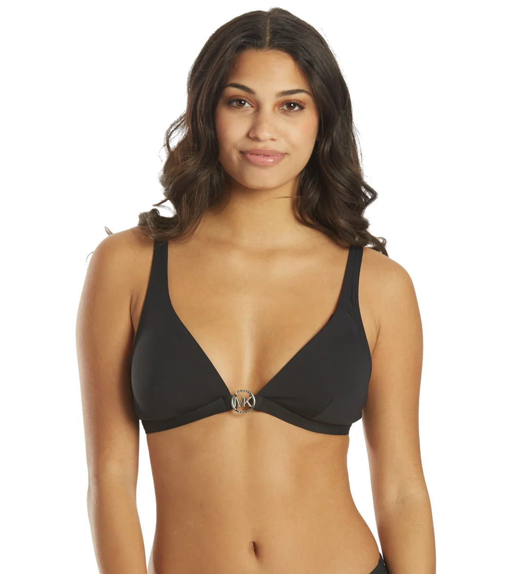 Michael Kors Women's Iconic Solids Triangle Bikini Top - Image 8