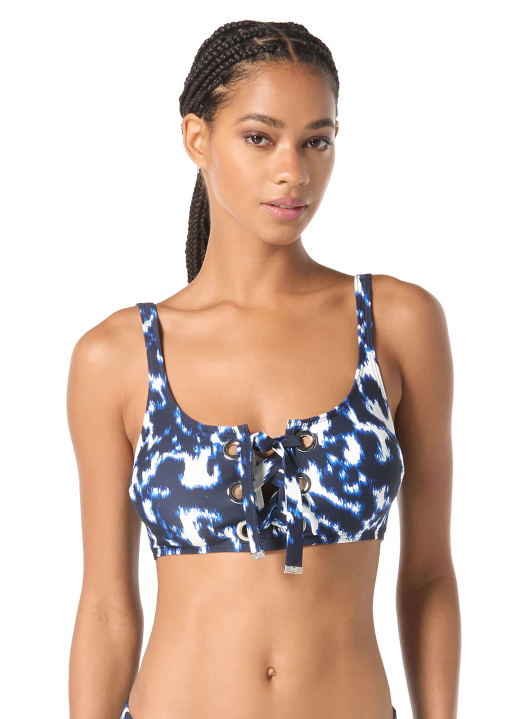 Michael Kors Women's Ikat Spot Lace Up Bralette Bikini Top - Image 7