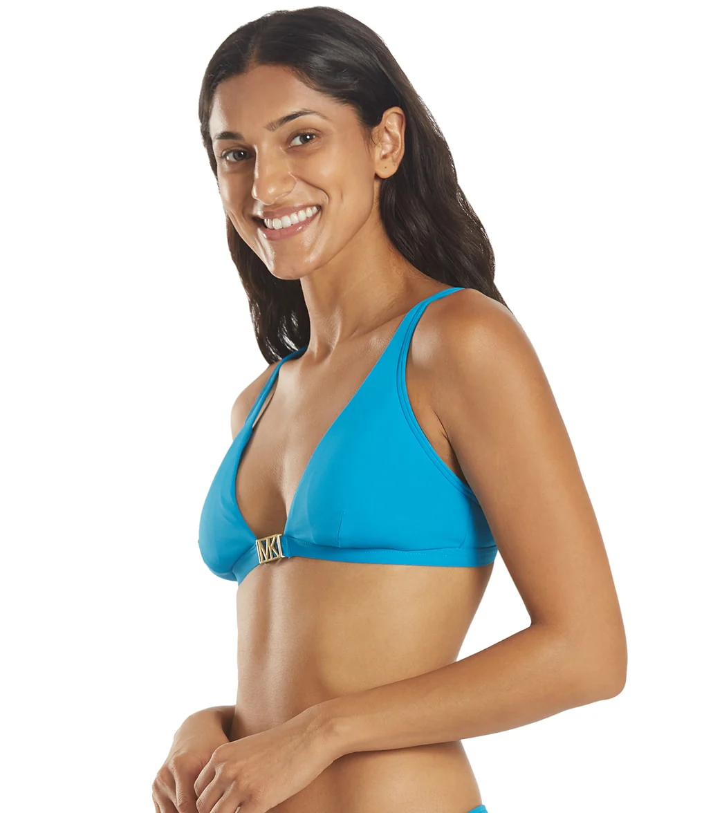 Michael Kors Women's Logo Solid Triangle Bikini Top - Image 5