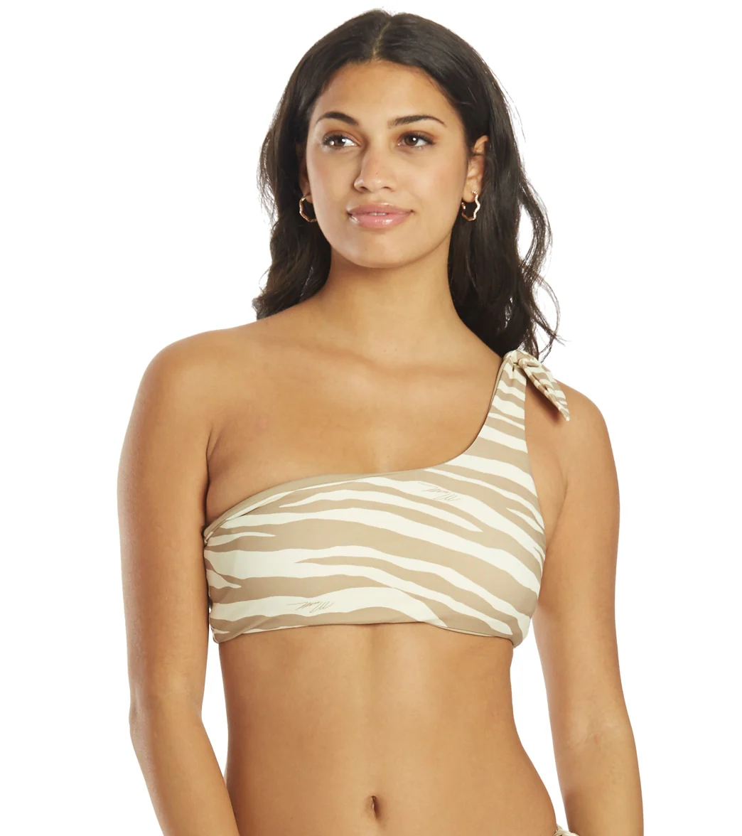Michael Kors Women's Reversible Zebra One Shoulder Bikini Top - Image 15